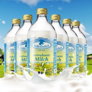 Volksmilch 德质 德国原装进口脱脂纯牛奶 490ml*6瓶装