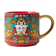 淘宝心选 国潮财神马克杯 470ml  送勺子