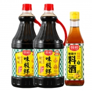 20点开始、88VIP：厨邦味极鲜酱油1.63L*2+葱姜汁料酒500ml组合 *4件