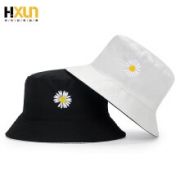 HXUN 小雏菊双面盆帽 黑米