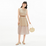 GIORDANO 佐丹奴 05460605 女士拼接镂空连衣裙