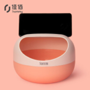 佳佰 桌面小垃圾桶 开口笑粉色