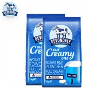 澳洲进口 德运Devondale 调制全脂/脱脂成人奶粉 1kg*2袋