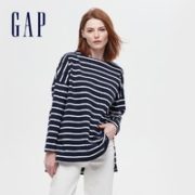 加厚有型！Gap 盖璞 656453-584414 女士圆领纯棉长袖T恤
