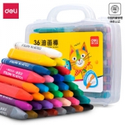 deli 得力 72073 学生六角杆丝滑油画棒 36色