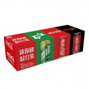 限地区：Coca-Cola 可口可乐 可乐+雪碧+无糖可乐 迷你罐 200ml*12罐*2罐