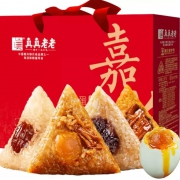 京东PLUS会员：真真老老 粽子礼盒 共1580g（10粽9味4咸鸭蛋）