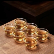 澜扬 高硼硅玉兰玻璃杯 6只装