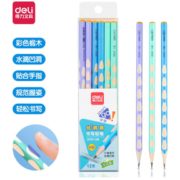 PLUS会员！deli 得力 S959-HB 马卡龙色三角杆洞洞铅笔 12支