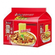 康师傅 劲爽拉面 红烧/香辣牛肉面 5包装