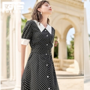 18日0点：DUIBAI 对白 ADQ083 女士高腰连衣裙