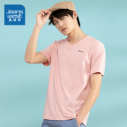 纯棉舒适！Jeanswest 真维斯 男士V领短袖T恤
