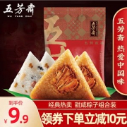 五芳斋 新鲜肉粽+彩豆肉粽 100g*4只