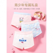 恒源祥 A类女童纯棉三角/平角内裤 3条装