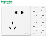 24日0点！Schneider 施耐德 皓呈 白色错位五孔插座 10只装