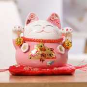 聚来福 陶瓷招财猫摆件