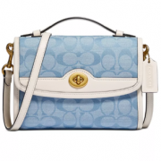 降价！Coach 蔻驰 Kip Signature Denim 女士丹宁斜挎包
