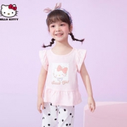 Hello Kitty 新款女童短袖洋气两件套