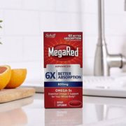 6倍高吸收率！Schiff 旭福 MegaRed 富含Omega-3s 深海鱼油软胶囊800mg*80粒 prime包邮包税