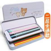 deli 得力 95556 铅笔铁盒 卡通款 2层