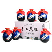 天猫超市 正宗浙江绍兴黄酒 八年陈花雕酒 500ml*6瓶