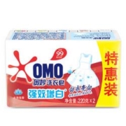 PLUS会员：OMO 奥妙 强效增白洗衣皂 水清莲香220g*2