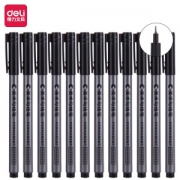 deli 得力 S566 针管勾线笔 0.5mm 黑色12支/盒