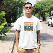 秘印 夏季青年日系男款短袖男宽松纯棉