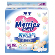 PLUS会员！Merries 妙而舒 瞬爽透气系列 纸尿裤 NB90片