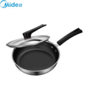 10日0点、历史新低：Midea 美的 JG26W5-003D 不锈钢蜂窝煎锅 26cm 可立锅盖款+凑单品