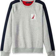 M码！Nautica 诺帝卡 Logo Color Block 男士拼色圆领卫衣 含税到手￥243.63