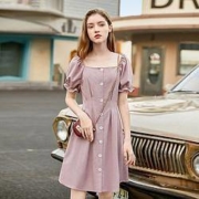 EPTISON 衣品天成 AWQ052Z 女士高腰中长款连衣裙