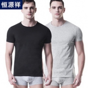 100%纯棉，2件 恒源祥 男女 纯棉圆领短袖T恤