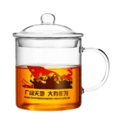明尚德 高硼硅玻璃 个性复古茶杯 500ml