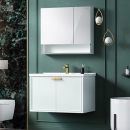 恒洁(HEGII)浴室柜组合 悬挂式多层实木洗手盆洗漱台镜柜柜盆套装