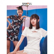 三福 2021新款女士国风气质改良旗袍