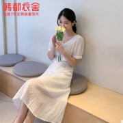 韩都衣舍 女装  镂空中长款连衣裙