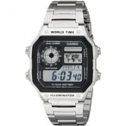 CASIO 卡西欧 AE1200WHD-1A 男士不锈钢数字手表 到手204.38元