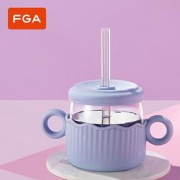 FUGUANG富光  玻璃牛奶杯  400ml  紫色