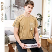 玛伦萨 男士纯棉短袖家居服两件套