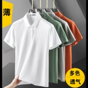 landcoe 纯色polo衫男简约多色款短袖翻领t恤男