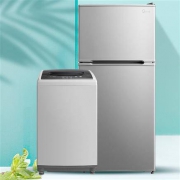 美的（Midea）BCD-112CM 双门冰箱 112升+MB55V30 波轮洗衣机 5.5kg