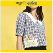 INMAN 茵曼 ×宝可梦联名 1812335 花娃娃领中袖衬衣