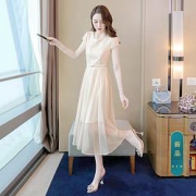 丝柏舍  女士短袖高腰连衣裙  S12B7502LA1008