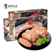 饭爷生活 火山石纯猪肉原味烤肠+果木烟熏味（2份装）/900g