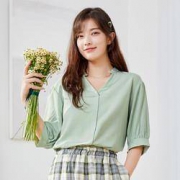 Semir 森马 10-9321104091 宽松休闲女士衬衫