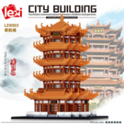 4032颗粒！哲高 LZ8003 高难度拼插微颗粒积木 黄鹤楼
