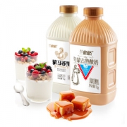 蒙古特产 兰格格 草原酪酸奶+炭烧熟酸奶 2斤*2瓶