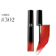 轻盈滋润！GIORGIO ARMANI 乔治·阿玛尼 黑管漆光唇釉 6ml #302