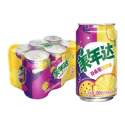 美年达 百香果菠萝味 碳酸汽水饮料 330ml*6罐